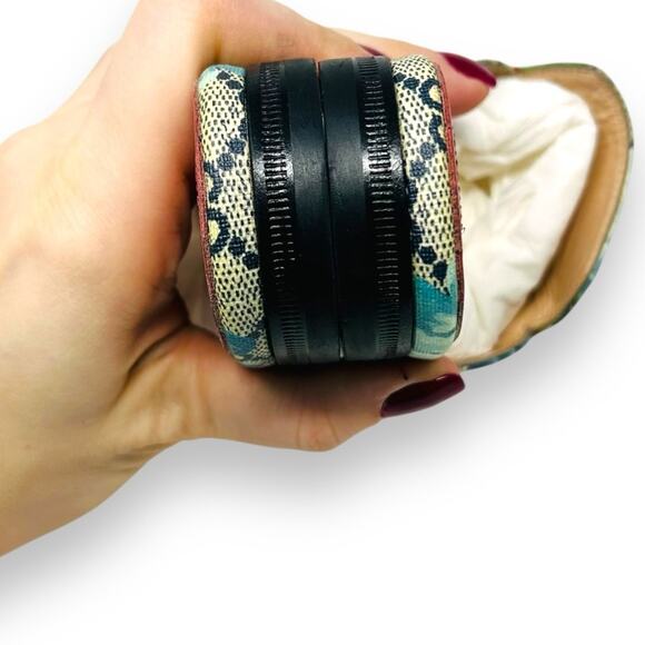 Gucci Princeton GG Monogram Floral Blooms Loafer Slipper Mule Blue 37 EU Women - Picture 7 of 14